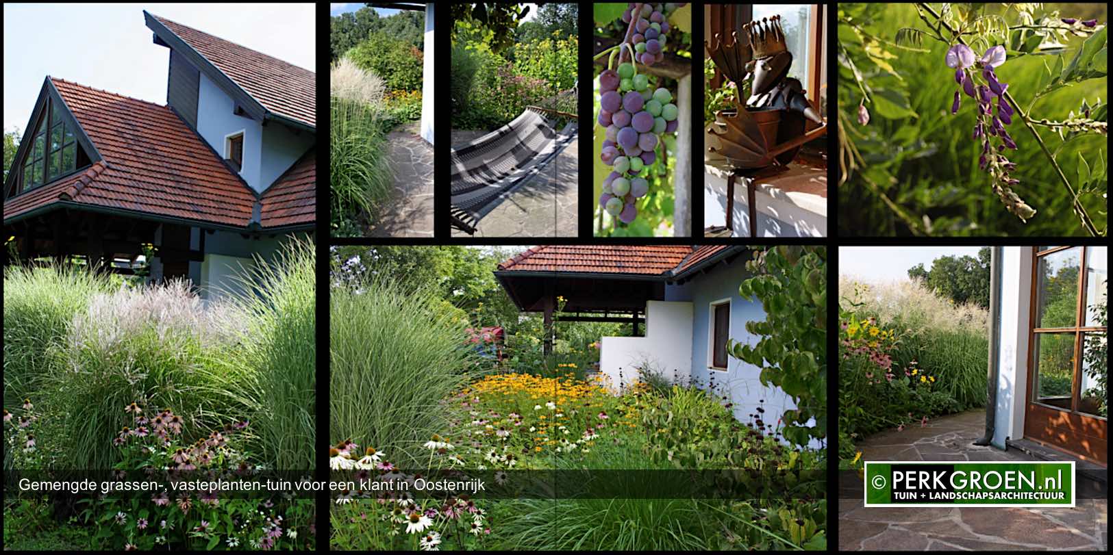 Gemengde grassen- vasteplanten-tuin voor een klant in Oostenrijk